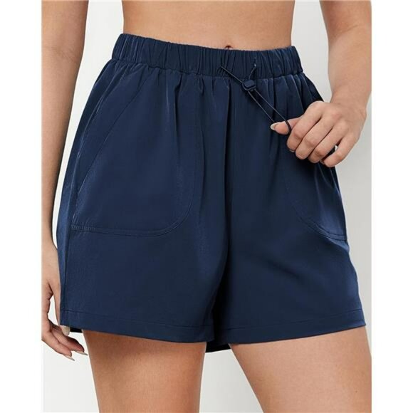 Womens High Waisted Athletic Shorts Quick Dry Running Hiking Gym With Pockets - Picture 3 of 7